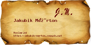Jakubik Márton névjegykártya